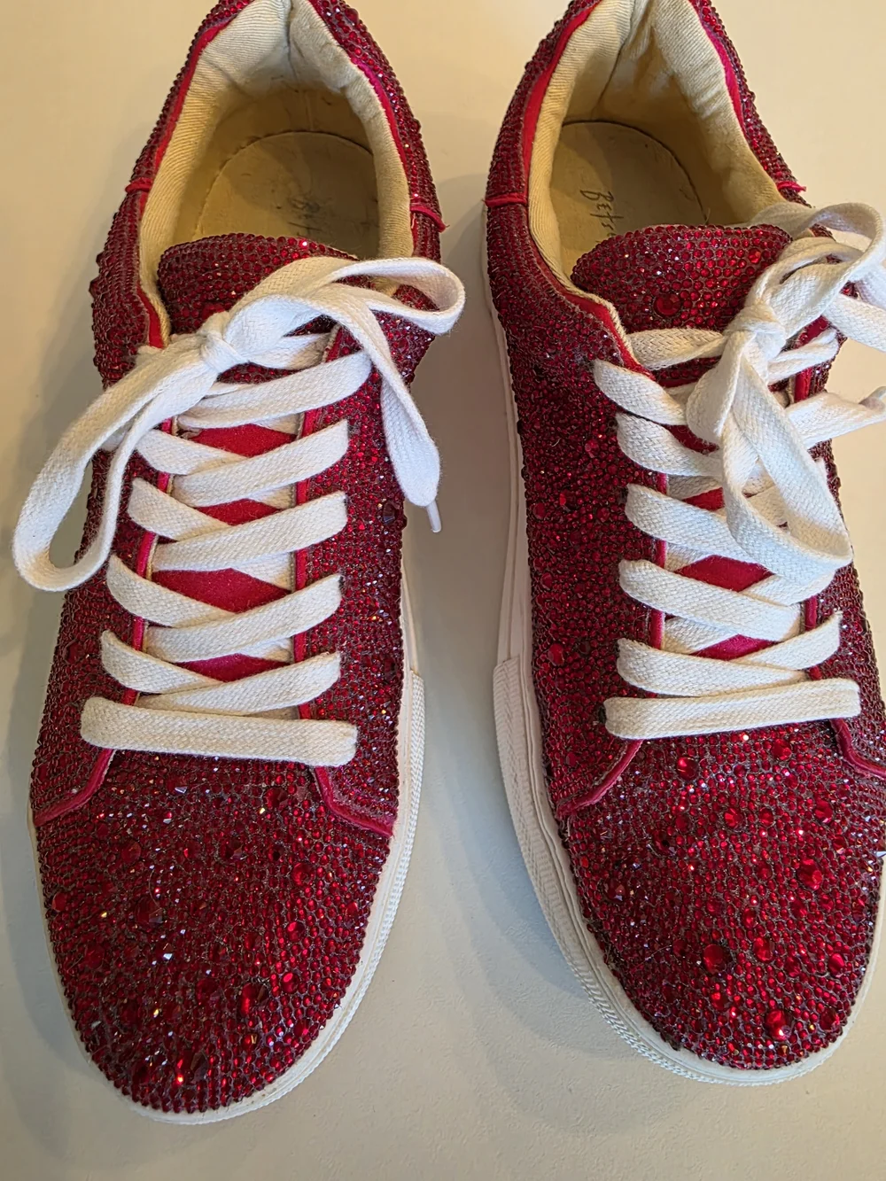 Betsey Johnson Sidny Rhinestone Platform Sneaker - Size 7.5